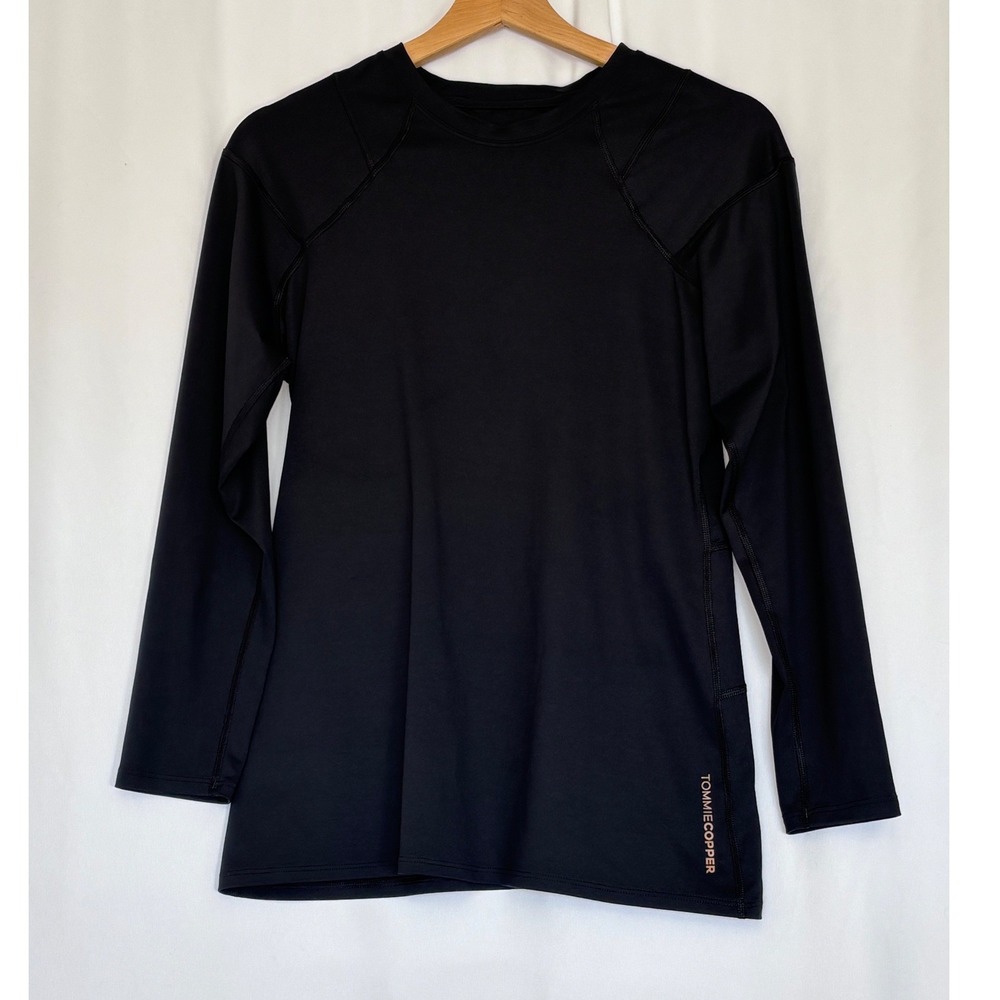 Tommie Copper Womens XL Black Compression Long Sleeve Shirt Copper Znergy Top